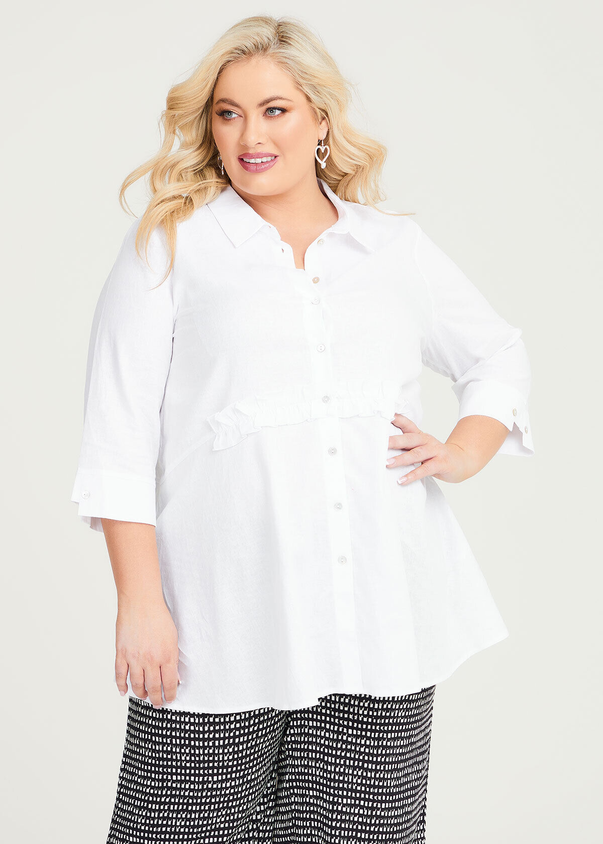 plus size white peplum top