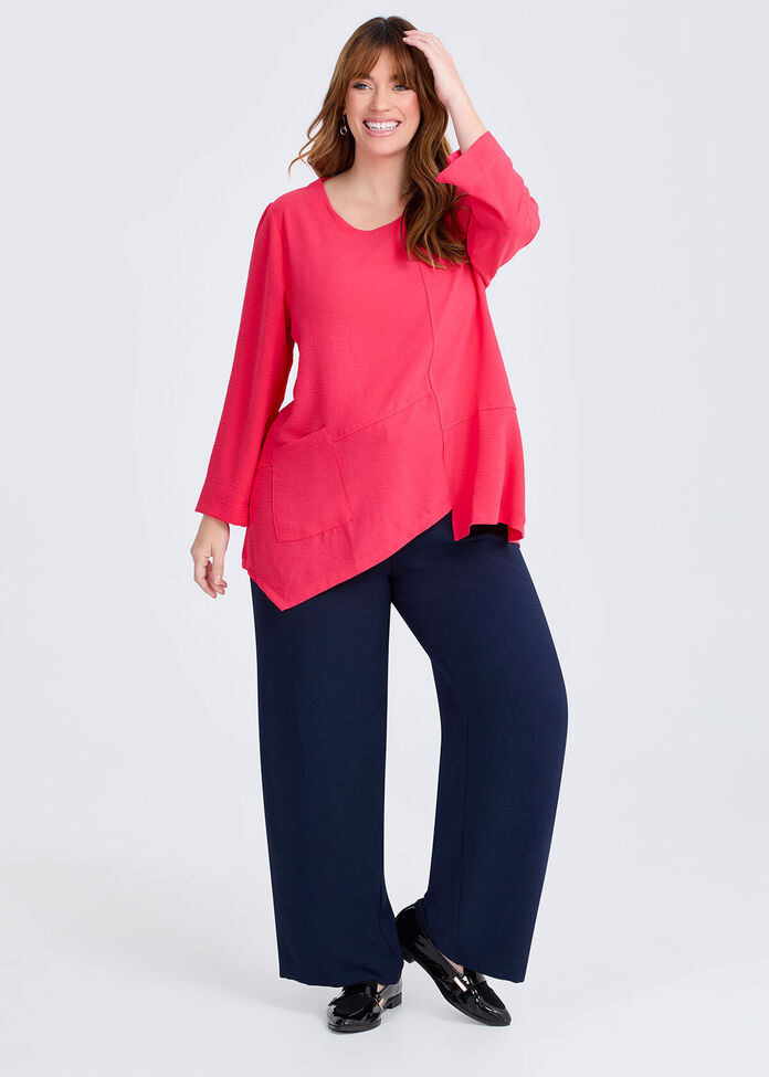 Shop Plus Size Soft Drape Adele Long Sleeve Top, Red | Taking Shape NZ