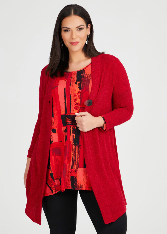 Shop Plus Size Artistry Cardigan in Red | Sizes 12-30 | Taking Shape AU
