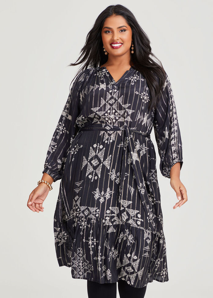 Shop Plus Size Natural Lurex Bianca Dress in Multi | Taking Shape AU