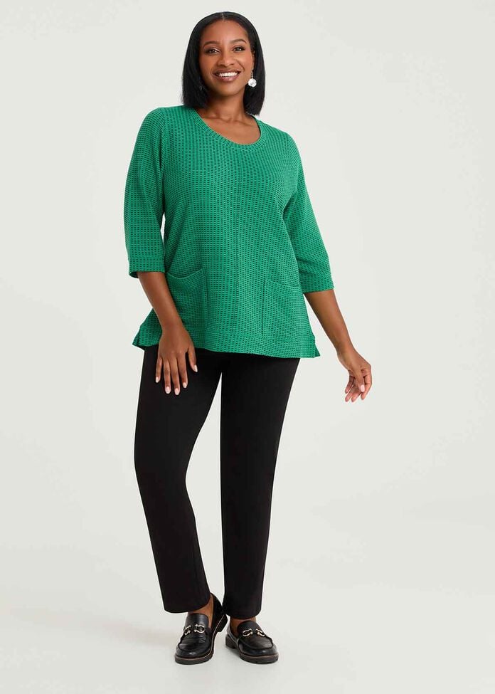Ticking Rib Pocket Detail Top, , hi-res