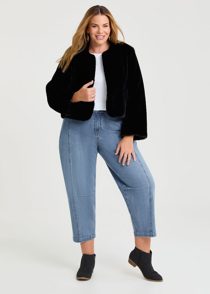 Glamour Faux Fur Shrug, , hi-res