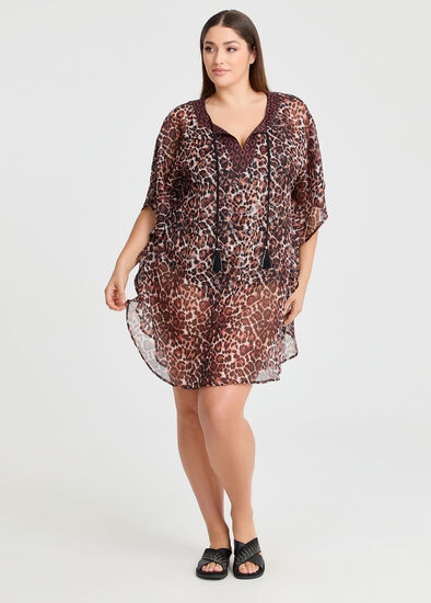 Animal Print Swim Poncho