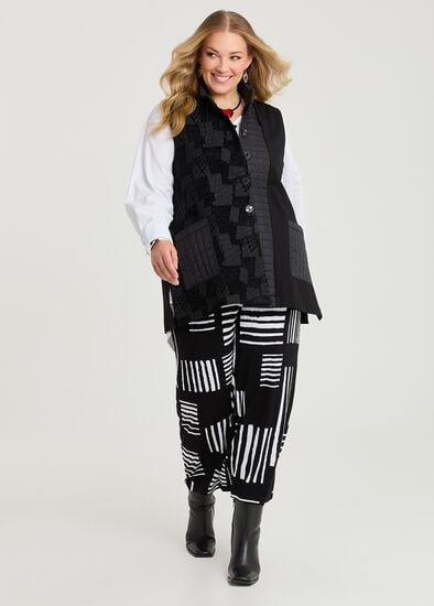 Plus Size Bamboo Ponte & Jacquard Vest