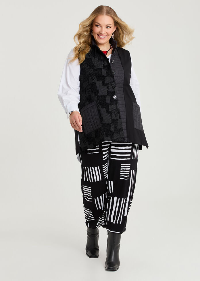 Bamboo Ponte & Jacquard Vest, , hi-res