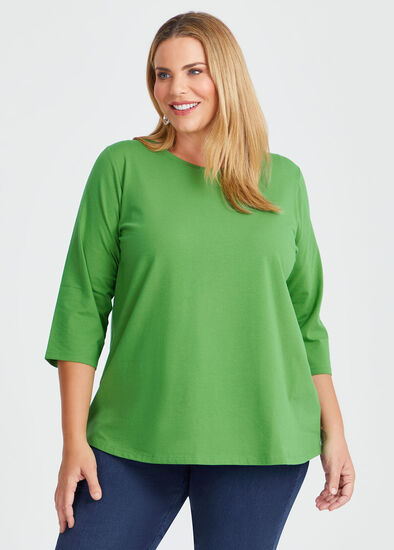 Plus Size Good Earth Australian Cotton 3/4 T-Shirt