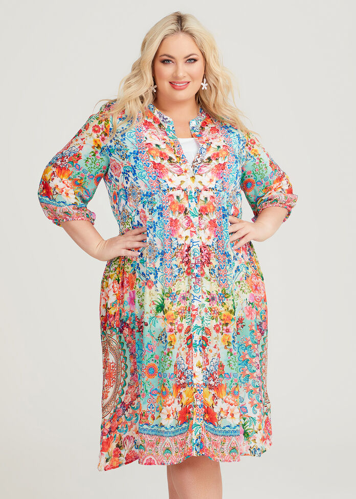 Shop Plus Size Rachel Natural Floral Dress in Multi | Taking Shape AU