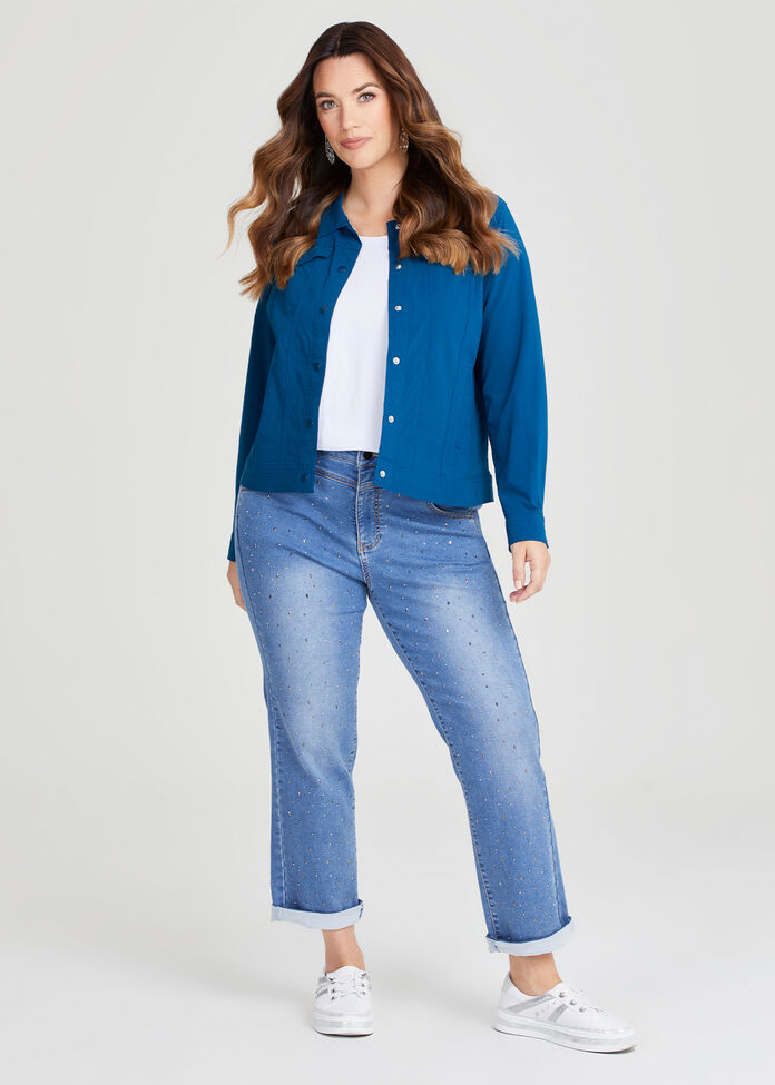 Embellished Denim Jean, , hi-res