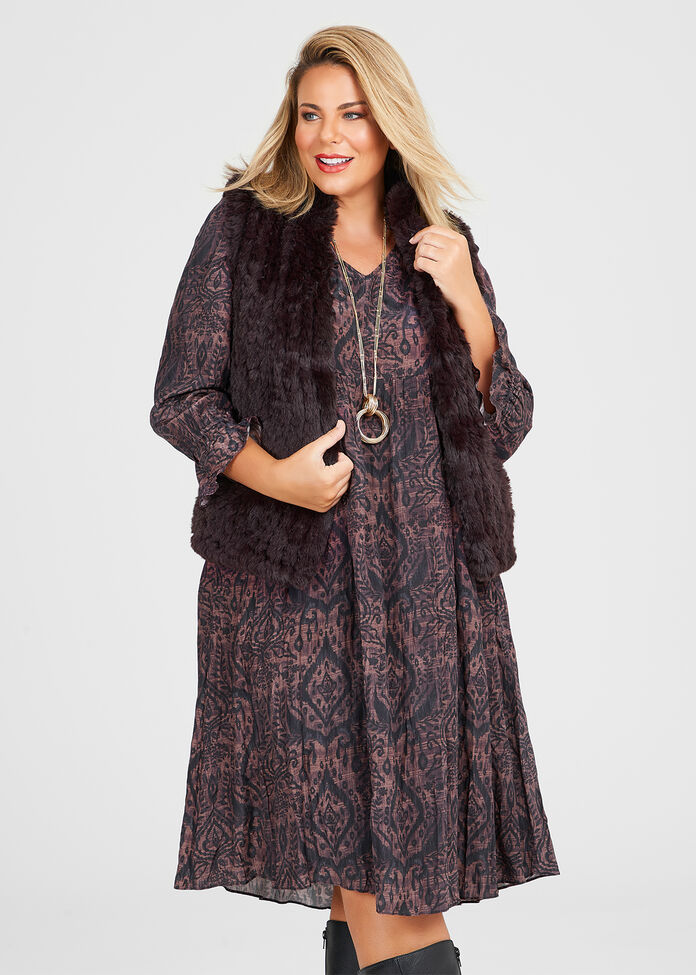 Faux Fur Crop Vest - Taupe