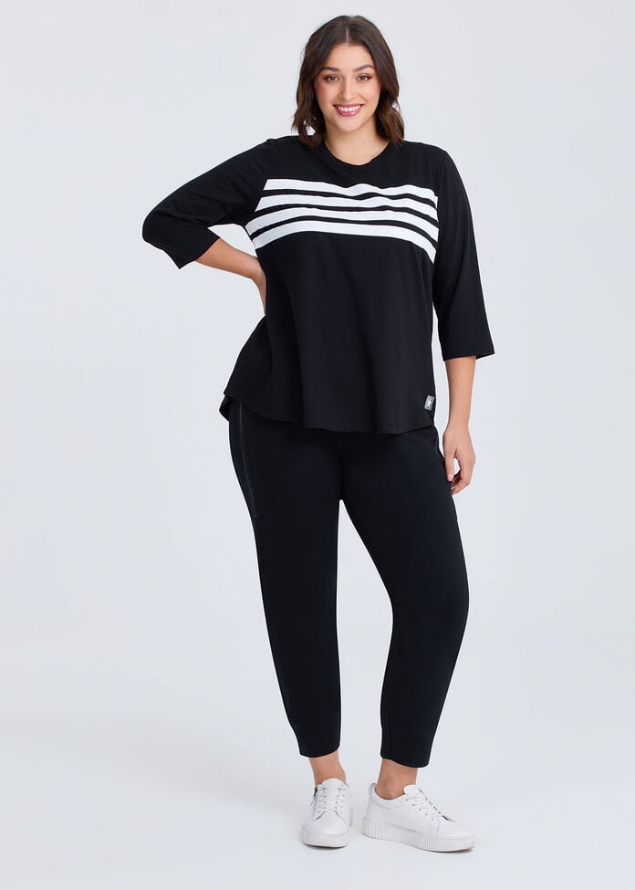 Active Cotton Stripe Top, , hi-res