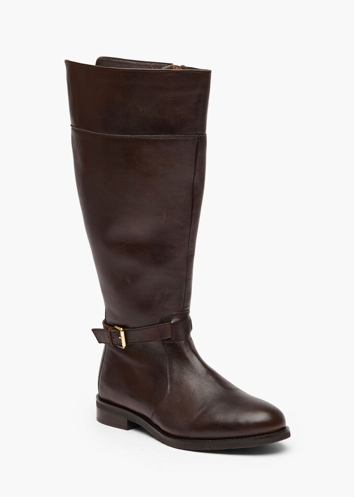 Leather Buckle Knee Boot, , hi-res