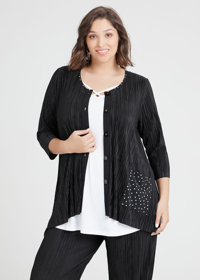 Pretty Pleats Cardi, , hi-res