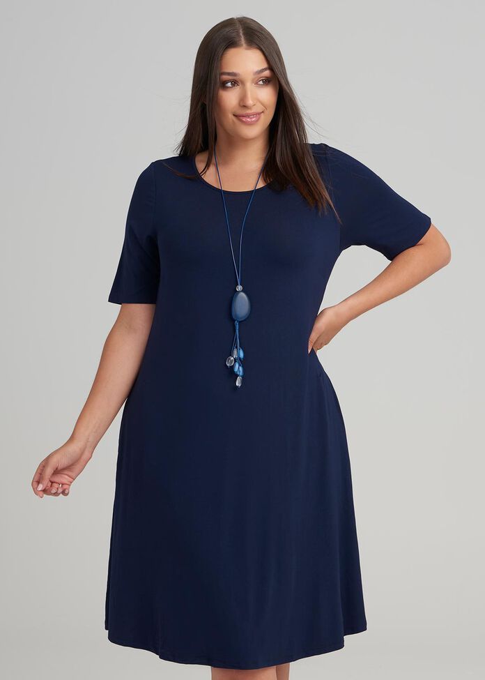 Shop Bamboo Essential Dress in Blue, Sizes 12-30 | Taking Shape AU