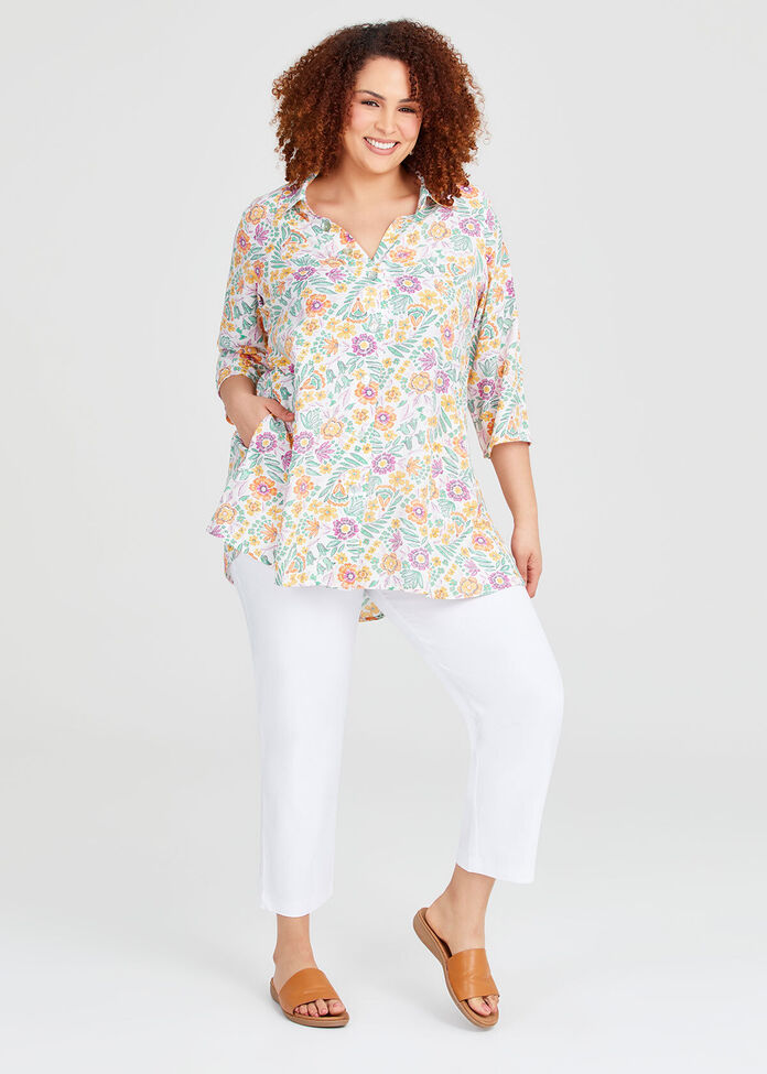 Natural Floral Shirt, , hi-res