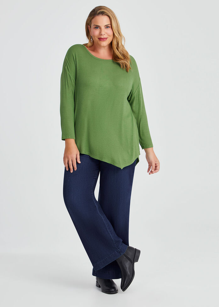 Natural Asymmetrical Rib Top, , hi-res