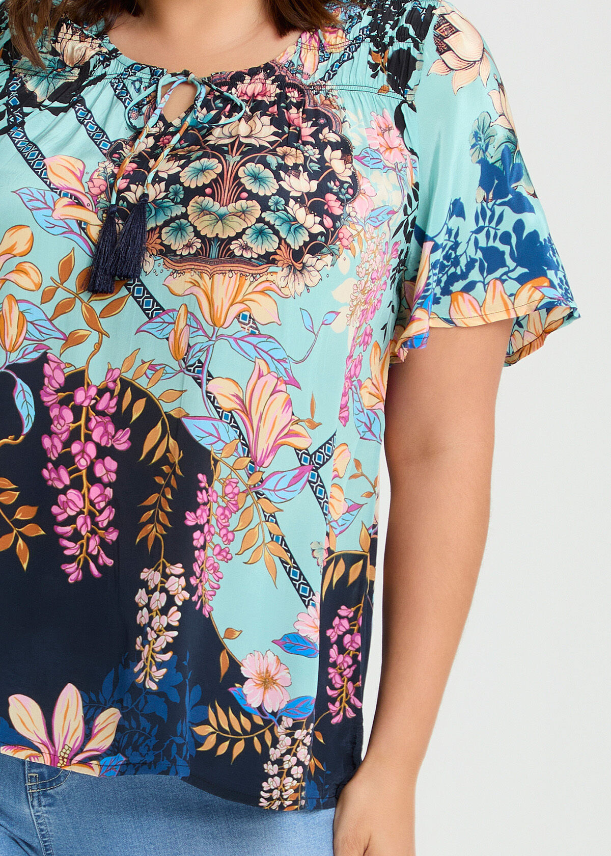 Shop Plus Size Natural Lotus Floral Top, Floral | Taking Shape CA