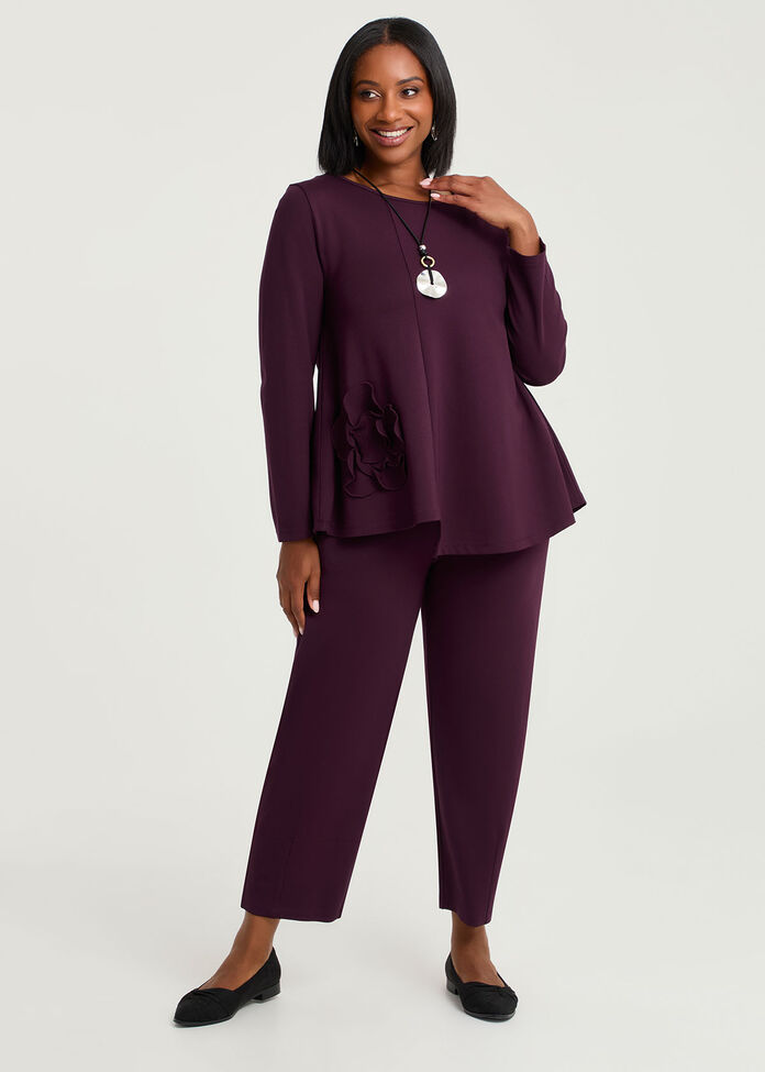 Applique Bamboo Ponte Top, , hi-res