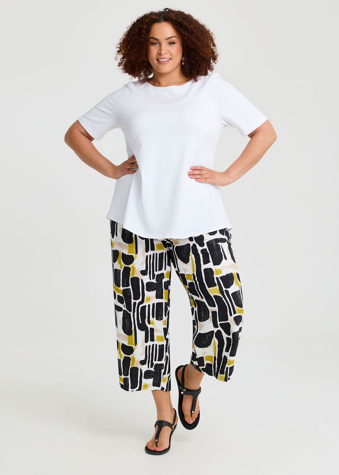 Abstract Natural Crop Pant, , hi-res