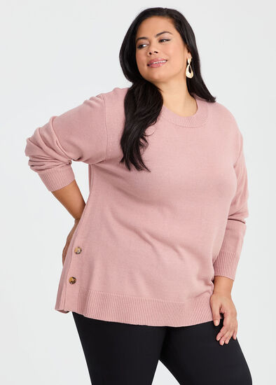 Plus Size Soft Touch Button Jumper