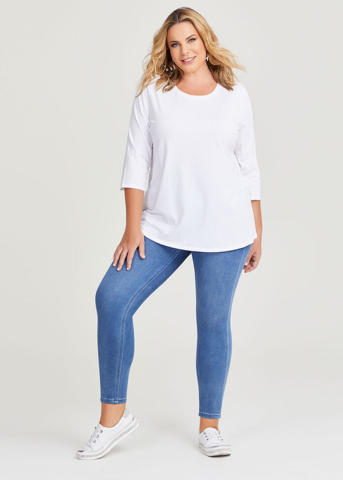 Good Earth Australian Cotton 3/4 T-Shirt, , hi-res