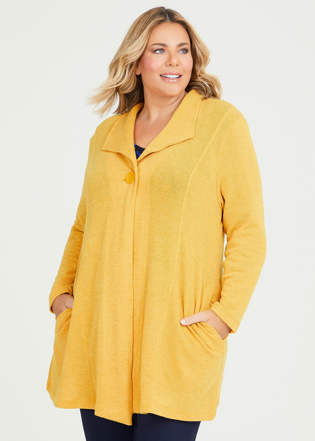 Women's plus size yellow cardigan outlet
