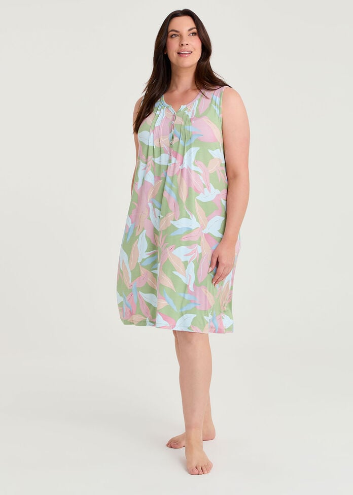 Bamboo Leafy Pyjama Nightie, , hi-res