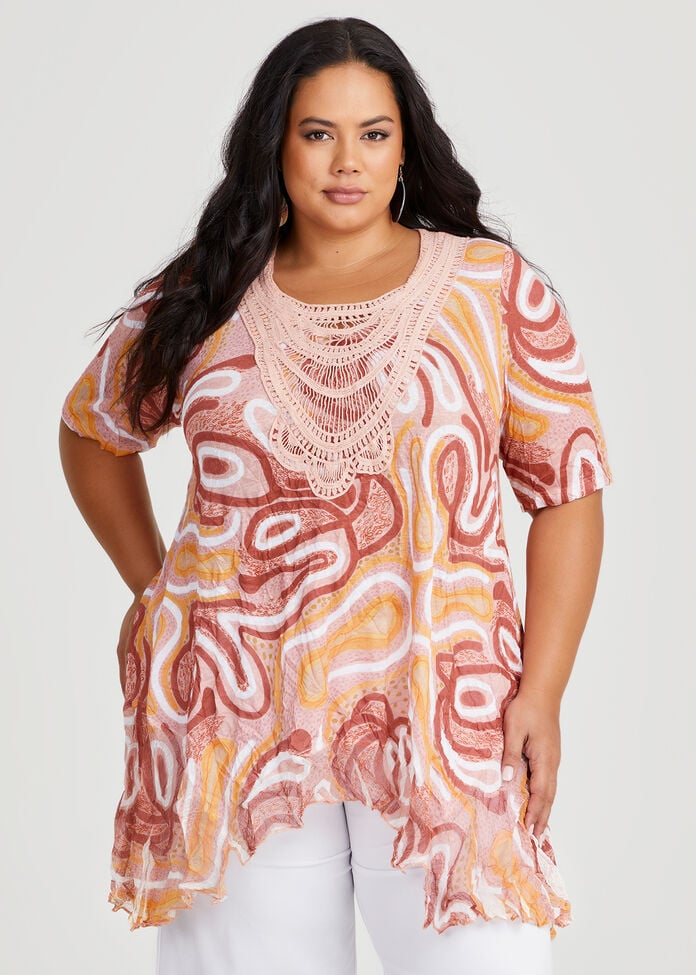 Shop Plus Size Elverina Garbara Top in Multi Taking Shape UK