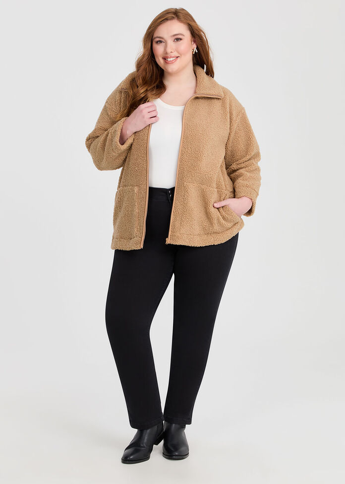 Teddy Zip Through Jacket, , hi-res