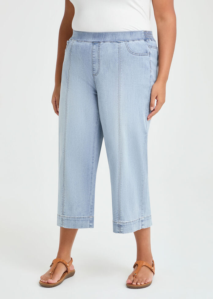 Shop Plus Size The Wide Leg Crop Jean, Blue Taking Shape AU
