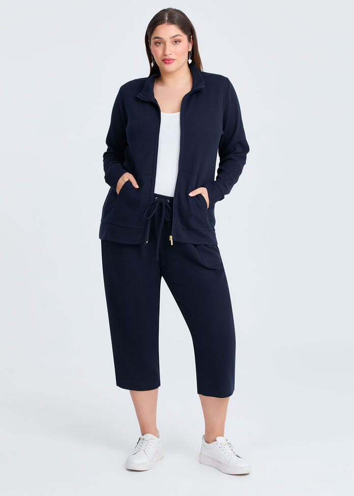 Waffle Casual Jacket, NAVY, hi-res