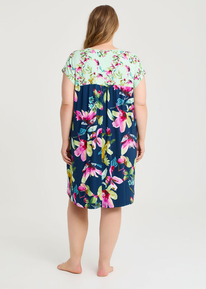 Bamboo Floral Night Nightie, , hi-res