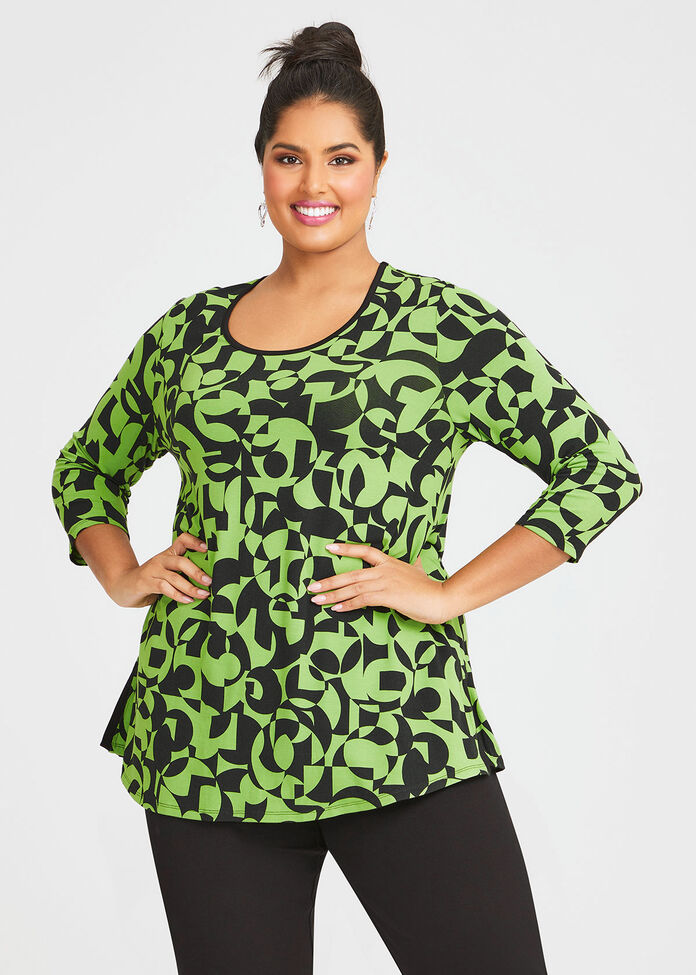 Shop Plus Size Natural Geo Top in Multi | Sizes 12-30 | Taking Shape AU