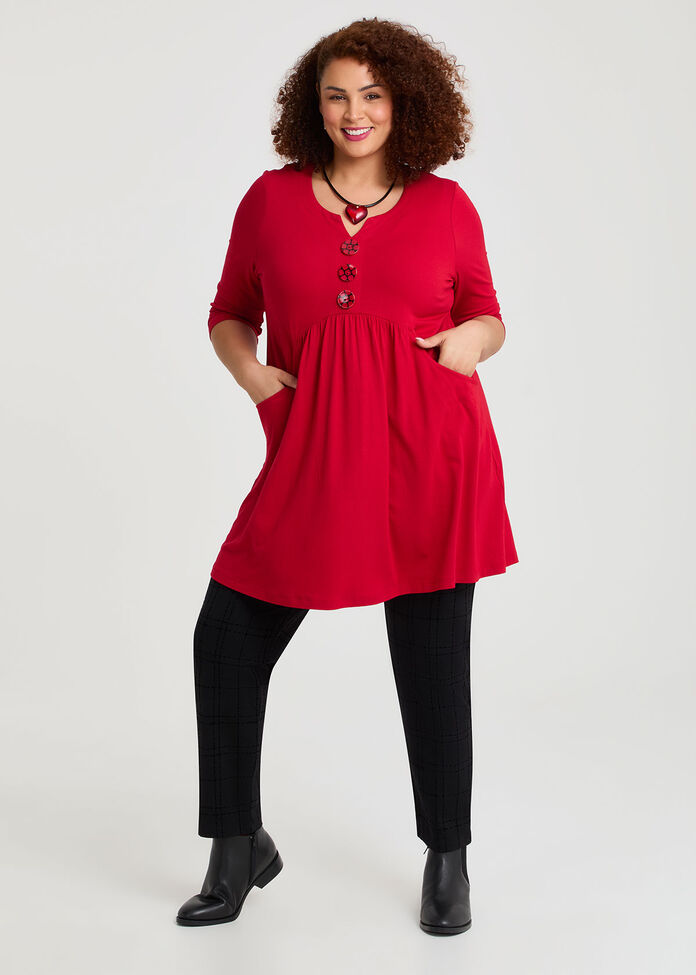 Button Me Up Wiseguy Natural Tunic, , hi-res
