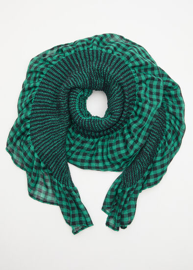 Plus Size New Gingham Ruffle Scarf