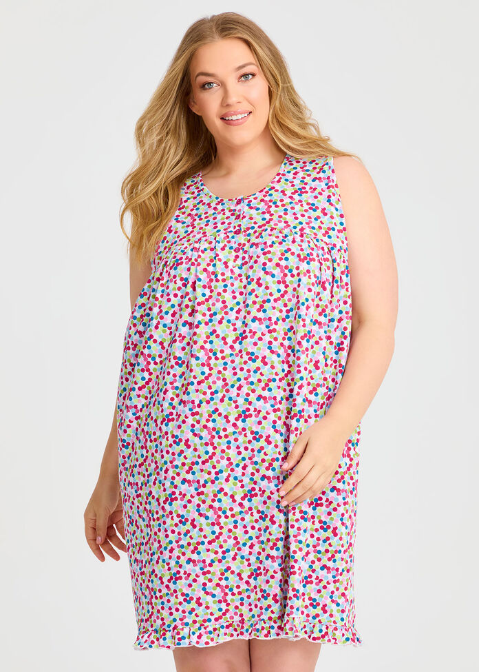 Australian Cotton Spot Nightie, , hi-res
