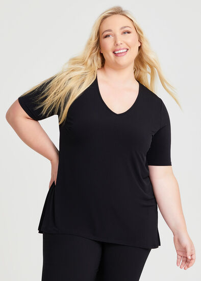 Plus Size Strive V Neck Short Sleeve Top