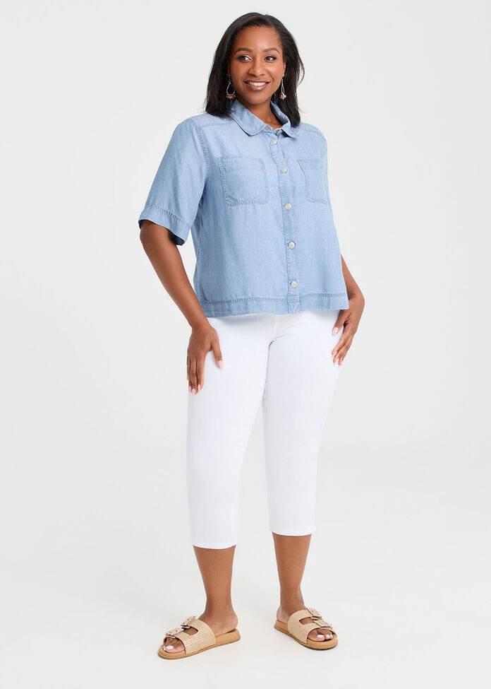 Lyocell Chambray Shirt, , hi-res
