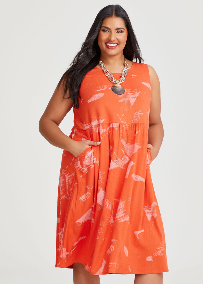Shop Plus Size Natural Tropical Dress in Multi | Taking Shape NZ
