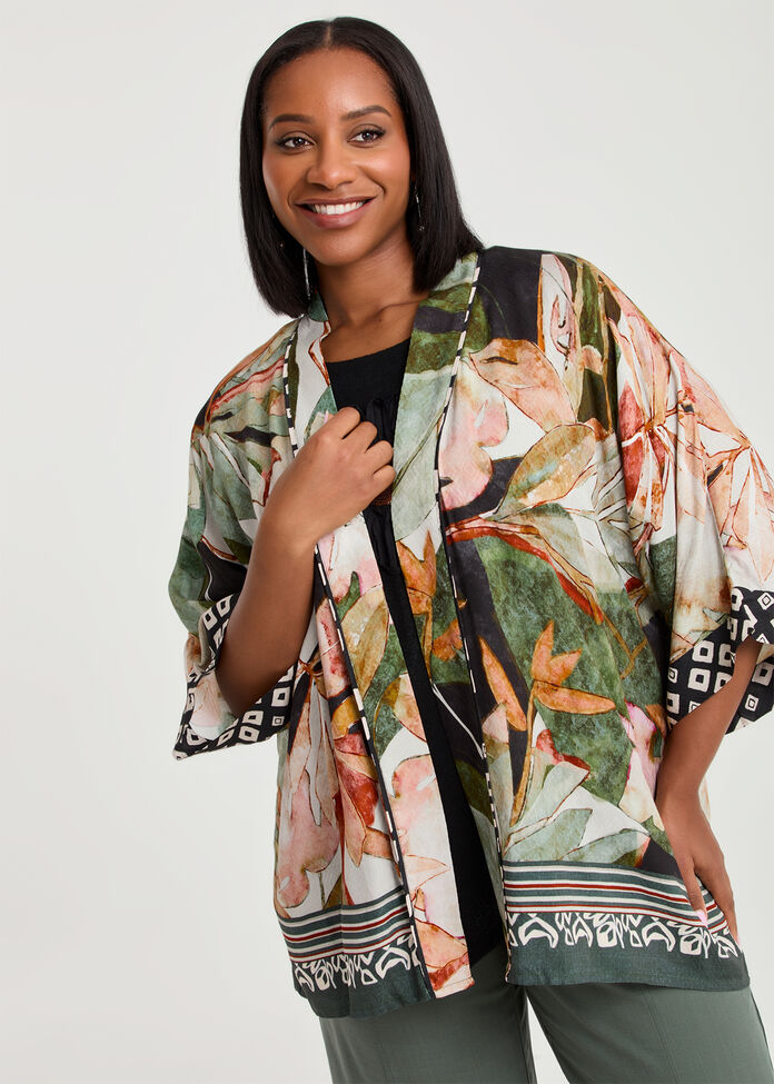Natural Linden Kimono, , hi-res