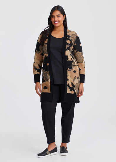 Plus Size Animal Longline Cardigan