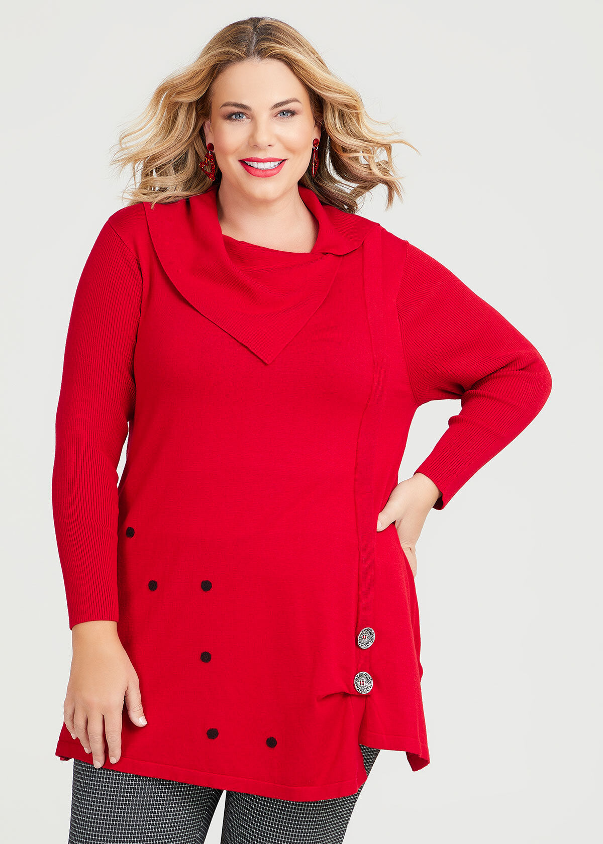 Plus size red jumper deals