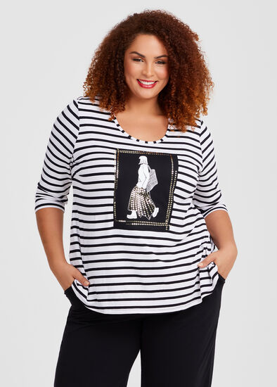 Plus Size Natural Stripe Elodie T-shirt