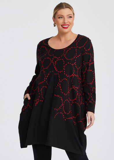Plus Size Detachable Collar Ponte Tunic