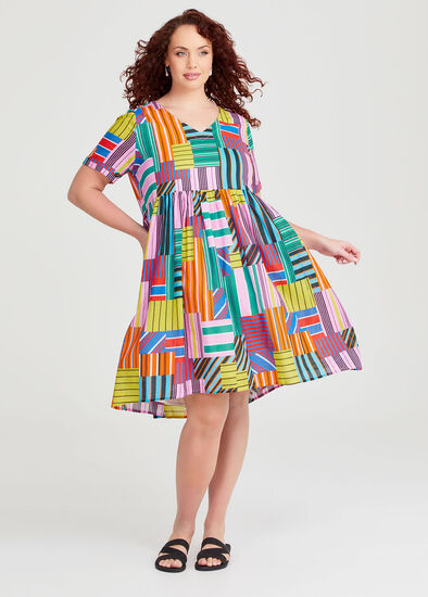 Plus Size Cotton Holiday Pocket Dress