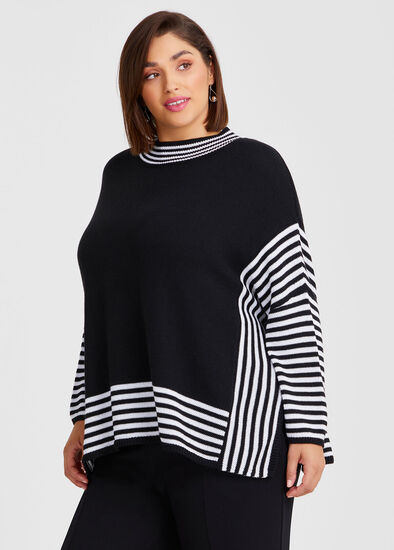 Plus Size Stripe Wool Mix Jumper