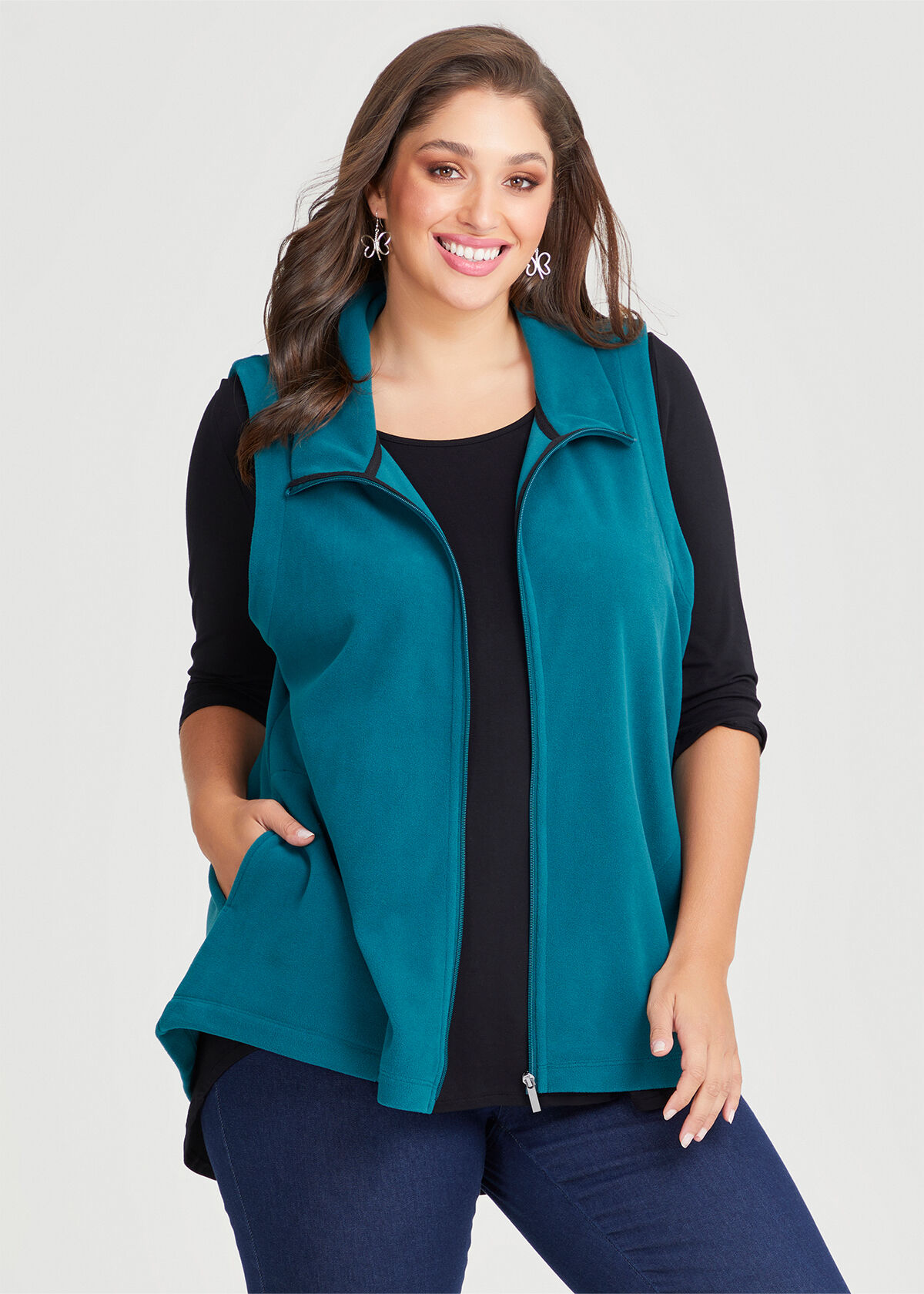 Fleece vest plus size deals