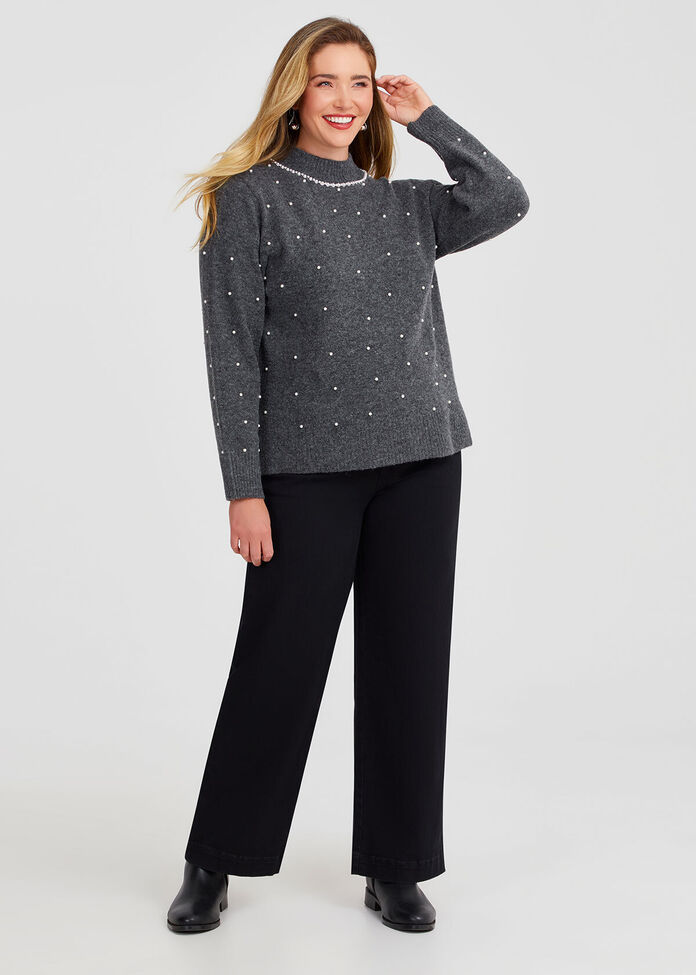 Pearl Embellished Jumper, , hi-res