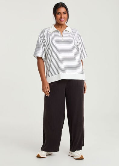 Plus Size Cupro Relaxed Drawstring Pant