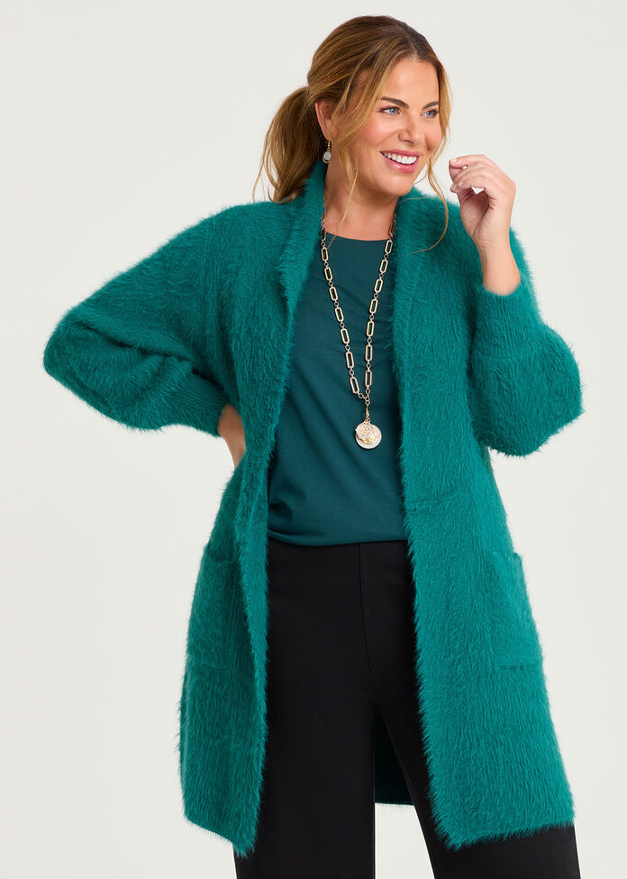 Fluffy Knit Cosy Cardigan, , hi-res