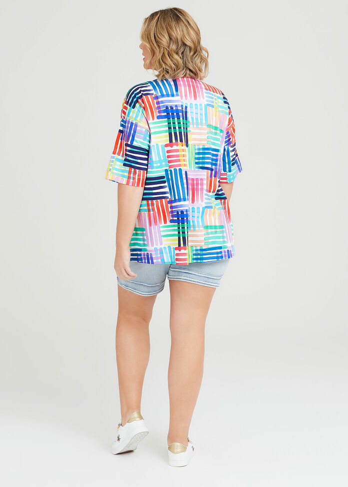 Shop Plus Size Cotton Abstract Check Top, Multi | Taking Shape AU